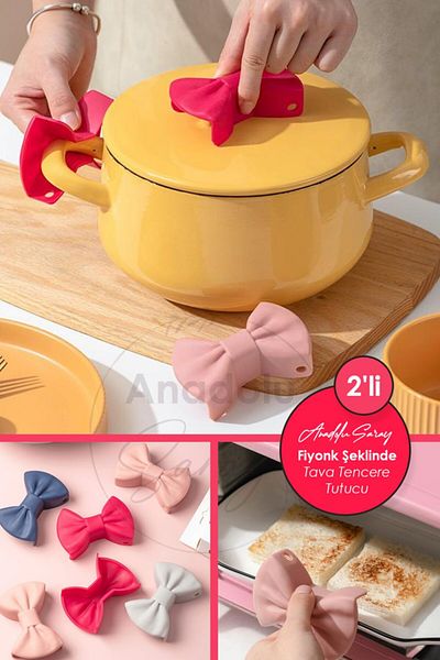 Anadolu Saray Silicone Casting Pan Pot 2 Pieces Fireproof, Arrestable, Bow Shaped