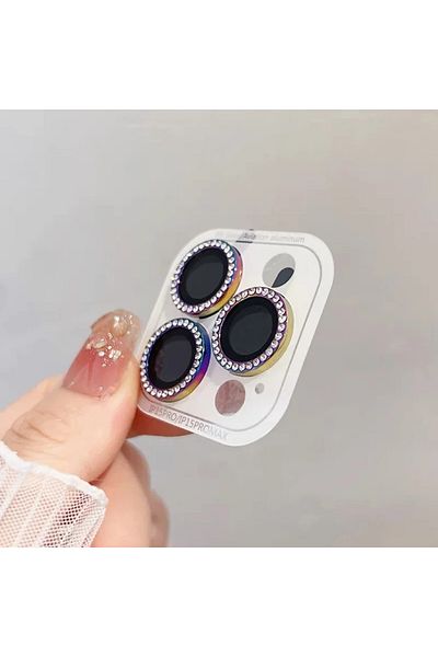 Choice 16pro 16promax(3pcs Colorful 2-3Pcs Glitter Diamond Camera Len Protector For IPhone 16 13 14 15 Pro