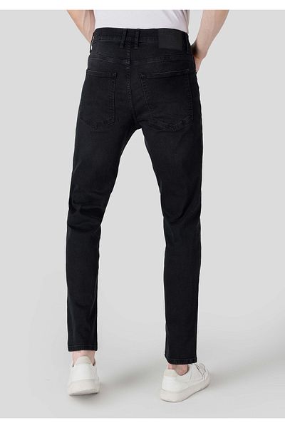 Colin's 046 Pantaloni negri pentru bărbați, cu talie medie, cu picior drept, cu croiala dreaptă