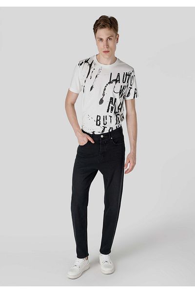 Colin's 058 Pantaloni de jeans gri pentru bărbați, cu talie super înaltă, cu picior slăbit, cu croială conică
