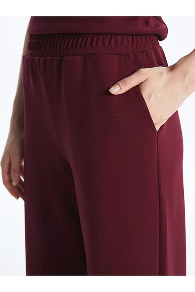 LC Waikiki Xside Burgundy Women's Sweatpants with Elastic Waist