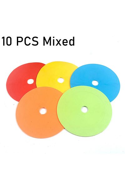 Ninth World 10 PCS Mixed 10pcs Soccer Flat Cones Marker Disc Basketball Sports Speed Agility Training Markers In