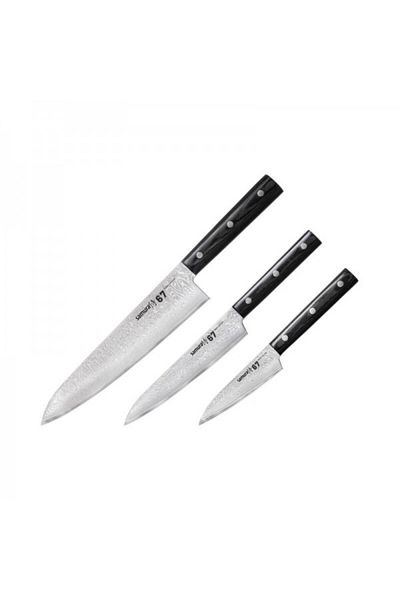 Samura Set of 3 knives made of 67-layer forged steel, Samura Damascus 67