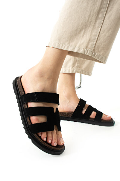 Neva'nın Butiği Veselé dámské pantofle se semišovou pohodlnou podrážkou na suchý zip