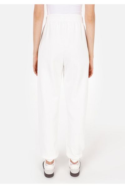 Colin's Pantaloni de sport albi pentru femei, cu talie medie, cu croiala normală