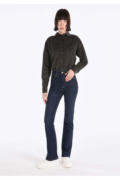 Colin's 797 Adel Slim Fit High Waist Flared Leg Women's Blue Jean Trousers