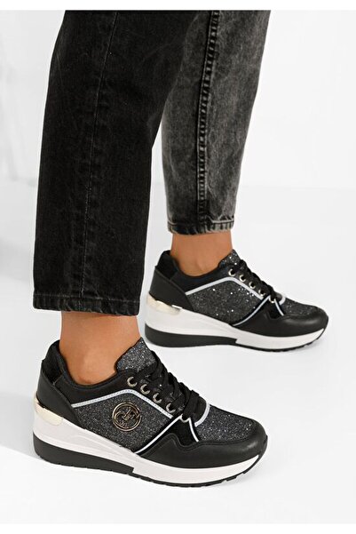 B T Shoes Μαύρα αθλητικά παπούτσια πλατφόρμας Έλμυρα