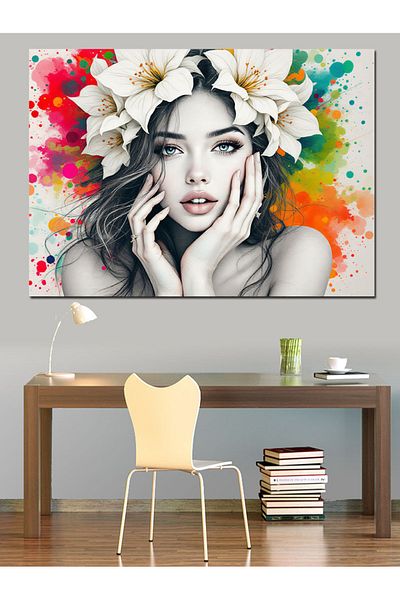 Tablomega Pictură decorativă pentru fată cu coroană de flori