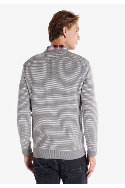 Colin's Regular Fit Round Neck Jacquard Men's Anthracite Sweater