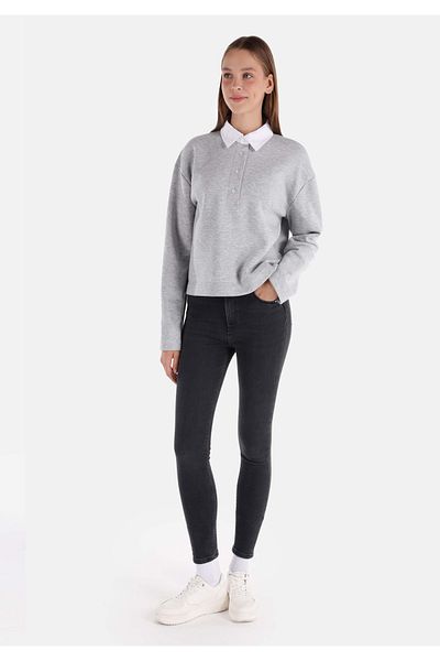 Colin's 759 Lara Skinny Fit, talie mijlocie, picior îngust, pantaloni negri de damă din denim