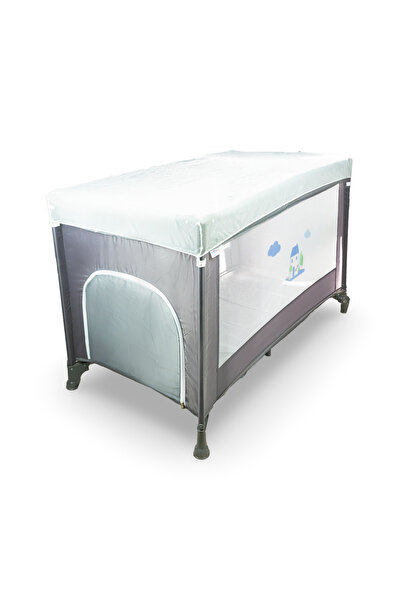 molody حظيرة لعب محمولة للأطفال | ناموسية، سحاب، وعجلات | ساحة لعب واسعة | ٠-٣ سنوات | رمادي