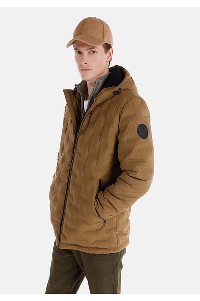 Colin's Мъжко кафяво палто Slim Fit