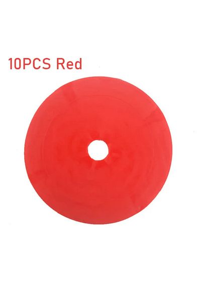 Ninth World 10 PCS Red 10pcs Soccer Flat Cones Marker Disc Basketball Sports Speed Agility Training Markers Inde