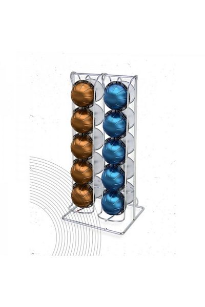 Viejo Valle Stainless steel holder for 20 Nespresso Vertuo capsules, 14x12.5x30.5 cm