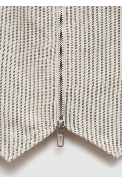 MANGO Woman Çizgili fermuarlı yelek