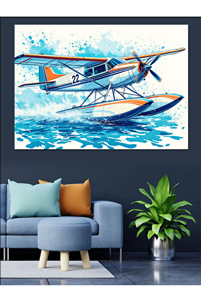 ekart Pânză decorativă cu ilustrație hidroavion - MDF Lemn