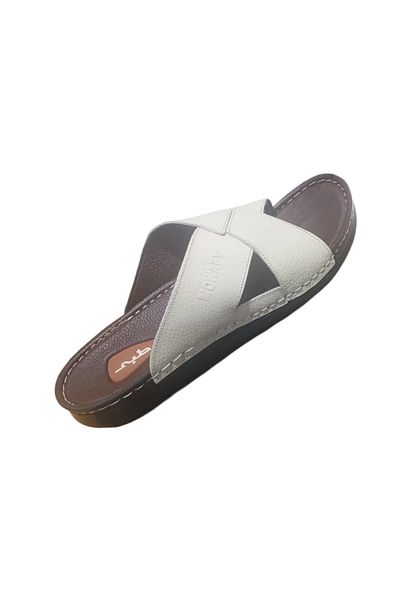 Handmade Genuine leather slippers,with a comfortable medical leather sole for those who suffer from heel pain