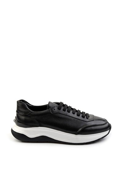 Bambi Siyah Leather Erkek Sneaker E01087115603