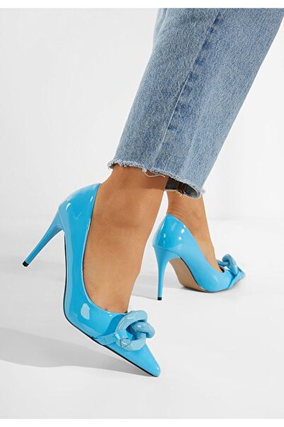 B T Shoes Κοριέντες Μπλε Παπούτσια Στιλέτο