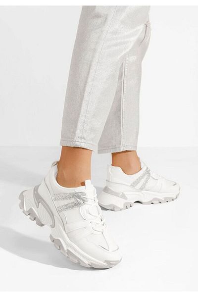 B T Shoes Alonna platform sneakers for women, white