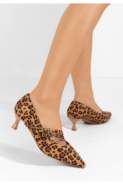 B T Shoes Pantofi Cu Toc Subtire Marcella Leopard
