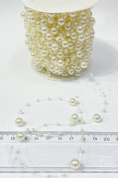 PASAMİA Ribbon Pearl Beads with Fish Tape (1 Meter)