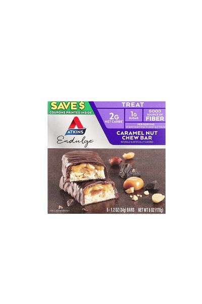 Cale Atkinson Atkins Endulge™  Caramel Nut Chew Bar 5 Bars 1.2 oz (34 g) Each