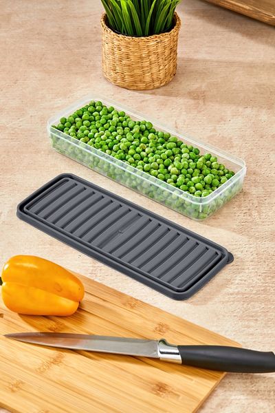 Nefiz Home Non-Airable Refrigerator and Microwave Storage Container White Refrigerator Organizer 4 Adet X 1000ml