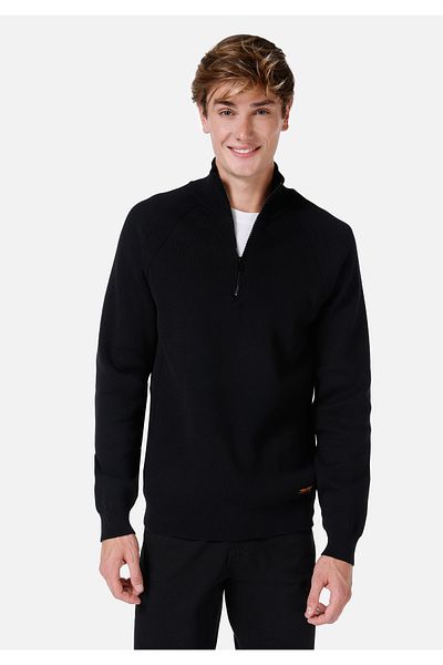 Colin's Pulover negru pentru bărbați, cu decolteu țestoasă, jacquard