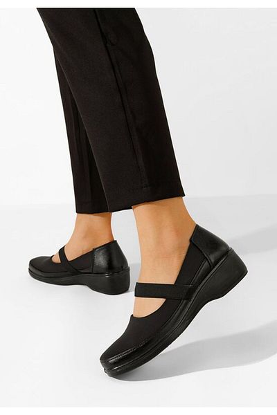 B T Shoes Pantofi cu talpa ortopedica negri Diora