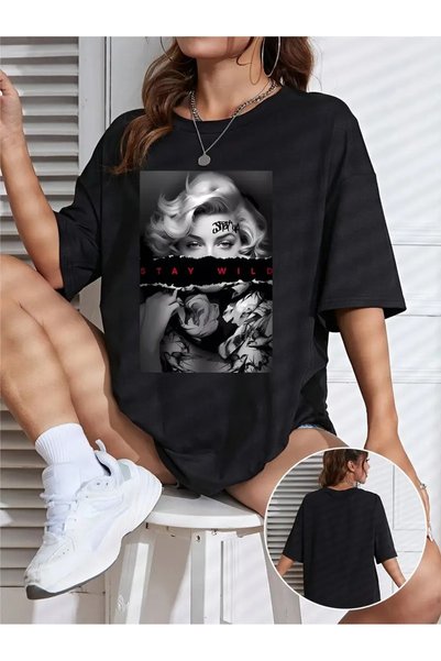 LAND MODA Women's T-Shirt Geometric Print Stylish Plus Size Essential for All...