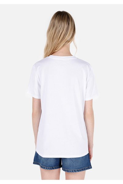 Colin's Λευκό Γυναικείο Tshirt Σκούρο μανίκι