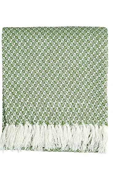 Generic Home Decor Rustic Couch Sofa Chair Bed Diamond Throw Blanket with Fringes 100% COTTON, 127X154 cm