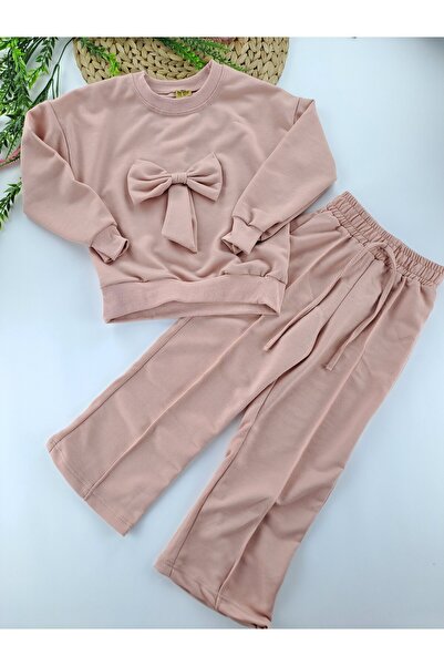 Butik Girl's Bow Double Suit Seasonal Two Thread Without Ribbon Casual Suit