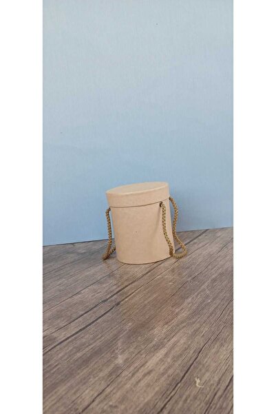 KERİBOX İpli Kraft Silindir Kutu Çap 10.5 Yükseklik 12 Cm