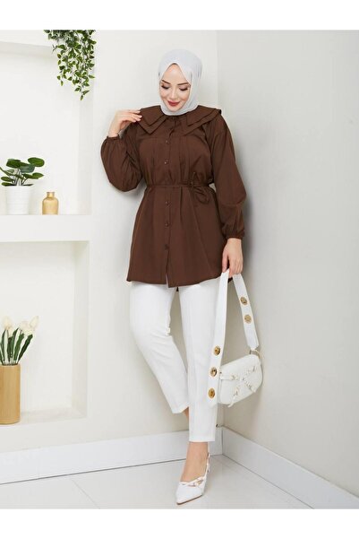 moda periy kadın modest yazlık Bebe Yaka Tesettür Tunik