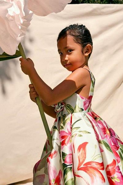 Abel & Lula Floral Fuchsia Dress