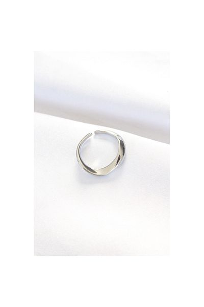 Skygo Flat Silver Color Adjustable Ring - Tj-Byk3100