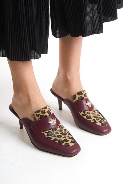 Niloshka ORNELLO Γυναικείες παντόφλες Loafer με αξεσουάρ Leopard Pattern
