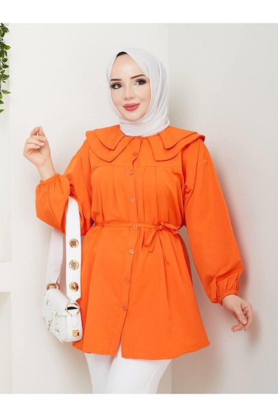 moda periy Women's Modest Summer Baby Collar Hijab Tunic