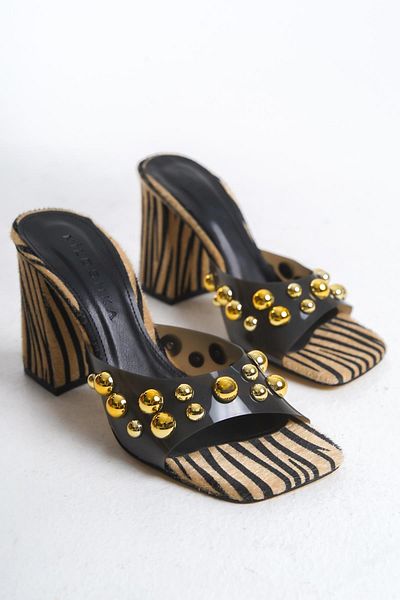Niloshka Γυναικείες παντόφλες STARLINING Brown Zebra Pattern Διάφανες Trock