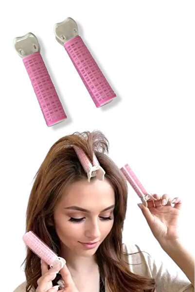 CAŞ DEKORASYON Toz Pembe Renk Saç Kabartma Tokası/ Bigudi (Çift)