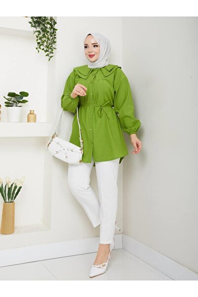 moda periy kadın modest yazlık Bebe Yaka Tesettür Tunik