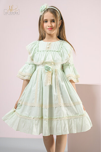 LAMİS FASHİON Girls' dress (royal turquoise)