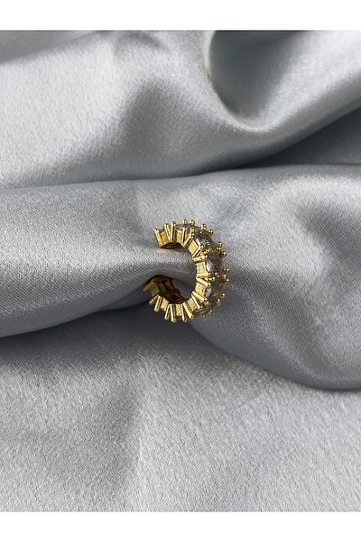LUNARJA Square Zircon Stone Detailed Cartilage Hoop Earrings