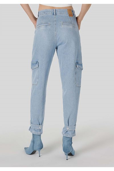 Colin's 990 Pantaloni de damă, albaștri, cu picior de contracție, cu talie medie, Angela Cargo Fit