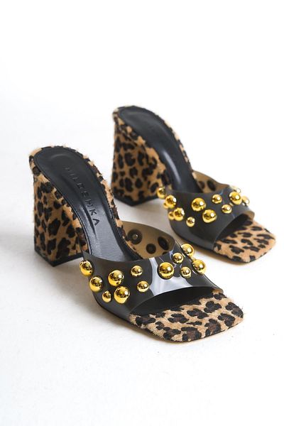 Niloshka Γυναικείες παντόφλες STARLINING Leopard Pattern Διάφανες Trock