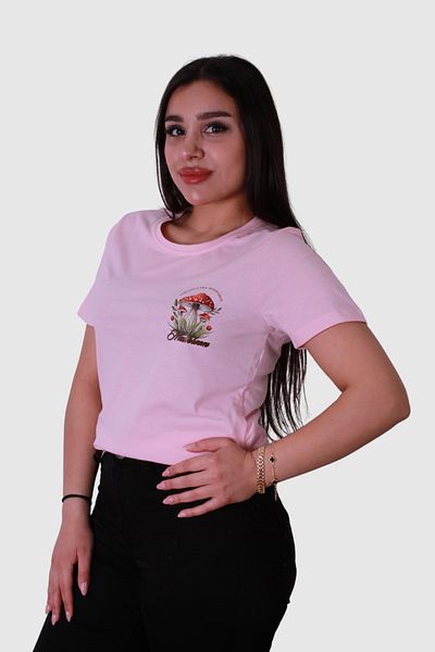 trender Γυναικείο T-shirt Μανιταριού Εκτυπώματος Σκόνης