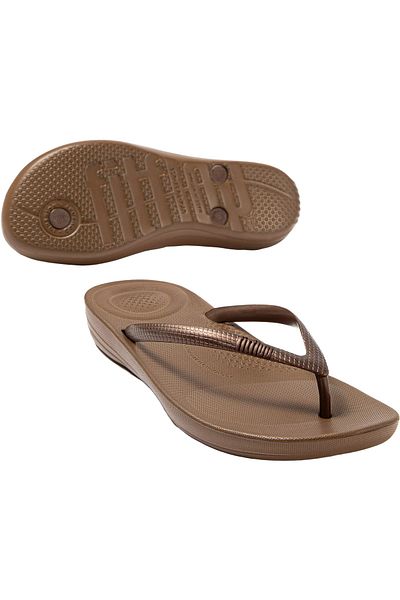 Fitflop Slaps FITFLOP Dámské Iqushion Ergonomické žabky, Hnědá, Dámské