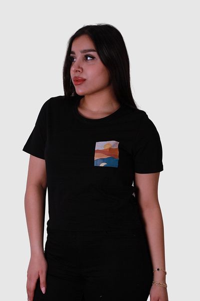 trender Tricou negru pentru femei cu imprimeu Sunset Model 5
